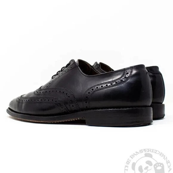 Allen Edmonds Lloyd Black Wingtip Oxfords Dress Shoes Leather Mens Size 9C 32829 - Picture 2 of 6